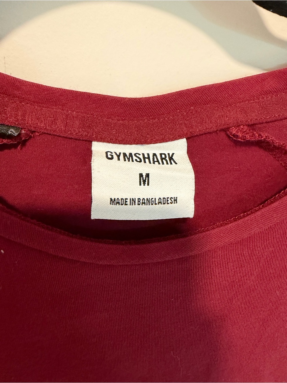 Gymshark Long Sleeve Top in Maroon with White Logo - Picture 3 of 3